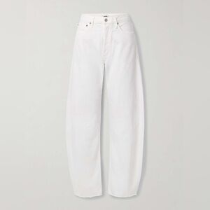 AGOLDE
Luna frayed high-rise barrel-leg jeans